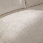 124.8" Beige Curved Boucle Sectional Sofa, 5 Seat Left Facing Chaise
