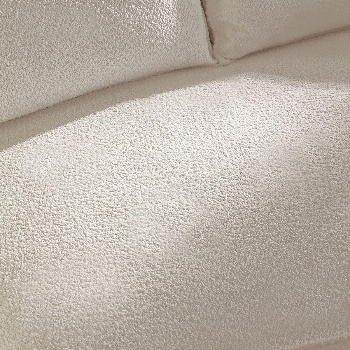 124.8" Beige Curved Boucle Sectional Sofa, 5 Seat Left Facing Chaise
