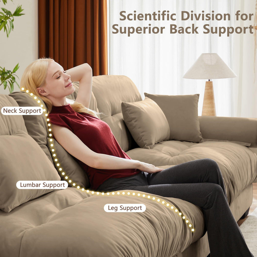 U Shaped Cloud Couches for Living Room Modular Sectional Sofa with Ottomans