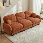 116" U Sectional Couches for Living Room, 3 Seater Modular Couch with 2 Ottoman, Cloud Sofa with Soft Chenille Fabric, High-Density Foam Cushion, Living Room Furniture, Beige