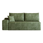 Tidyard Y119-3R Green 3-Seater Right Facing Sectional Sofa with Chaise, Plush Corduroy Fabric, No Assembly Required