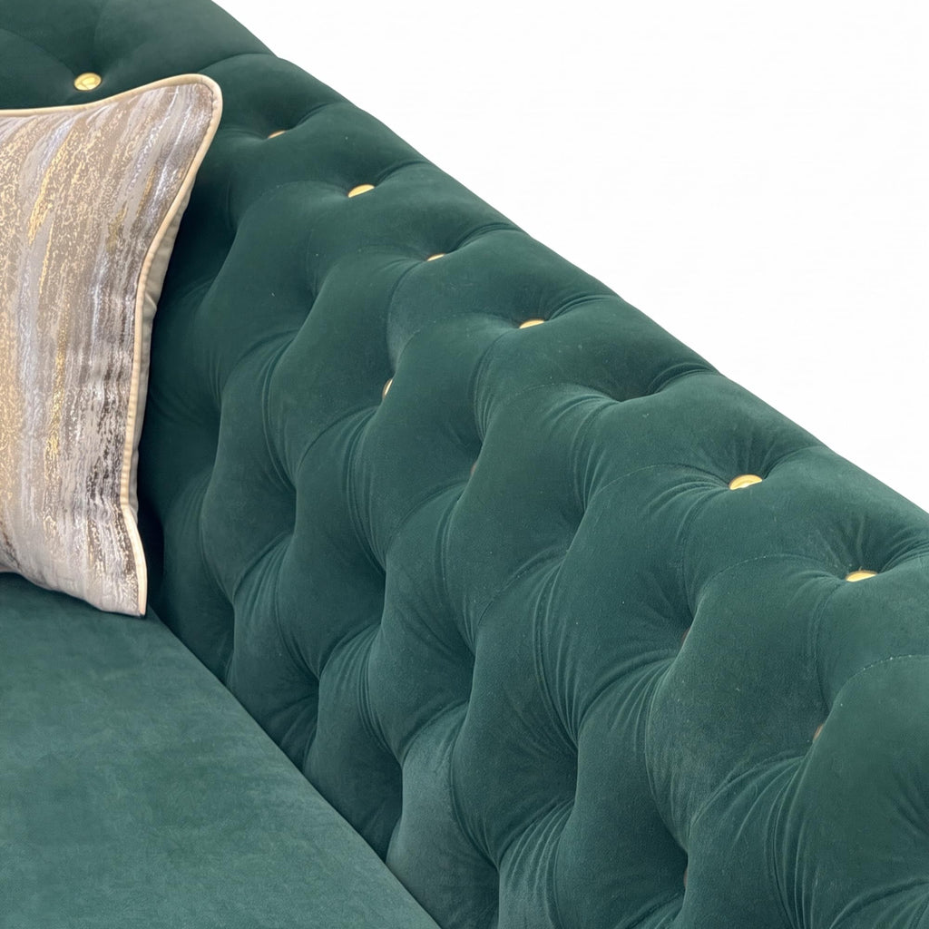 Yogald 89.5” Chesterfield Sofa 3-Seater Couch with Tufted Back, Reteo Green