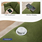 106.5" Pull Out Sofa Bed,L Shaped Modular 4 Seater Couch,2-in-1 Sofa Bed,Wireless Charging, USB Charging Ports,Memory Foam Mattress,Storage Space (Green)