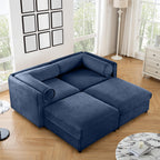 109'' Modular Sectional Sofa, Oversized 4 Seat L Shaped Couch with Storage Ottoman, Extra Deep Seat, Modern Comfy Convertible Chenille Sofa with Chaise, Lounge Couches for Living Room, Camel