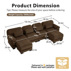 132'' Modular Sectional Sofa, 6-seat U-Shaped Cloud Couch for Living Room