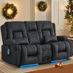 TUNYI Power Loveseat Recliner Sofa with Massage & Heat
