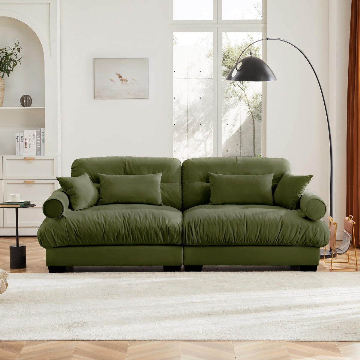U Shaped Cloud Couches for Living Room Modular Sectional Sofa with Ottomans