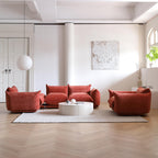 WJShome Modular Sectional Couch, Lovesofa Convertible Sofa, 77.16in Minimalist Modern Chenille Yarn 2 Seater Living Room Sofa Set for Office & House, Red