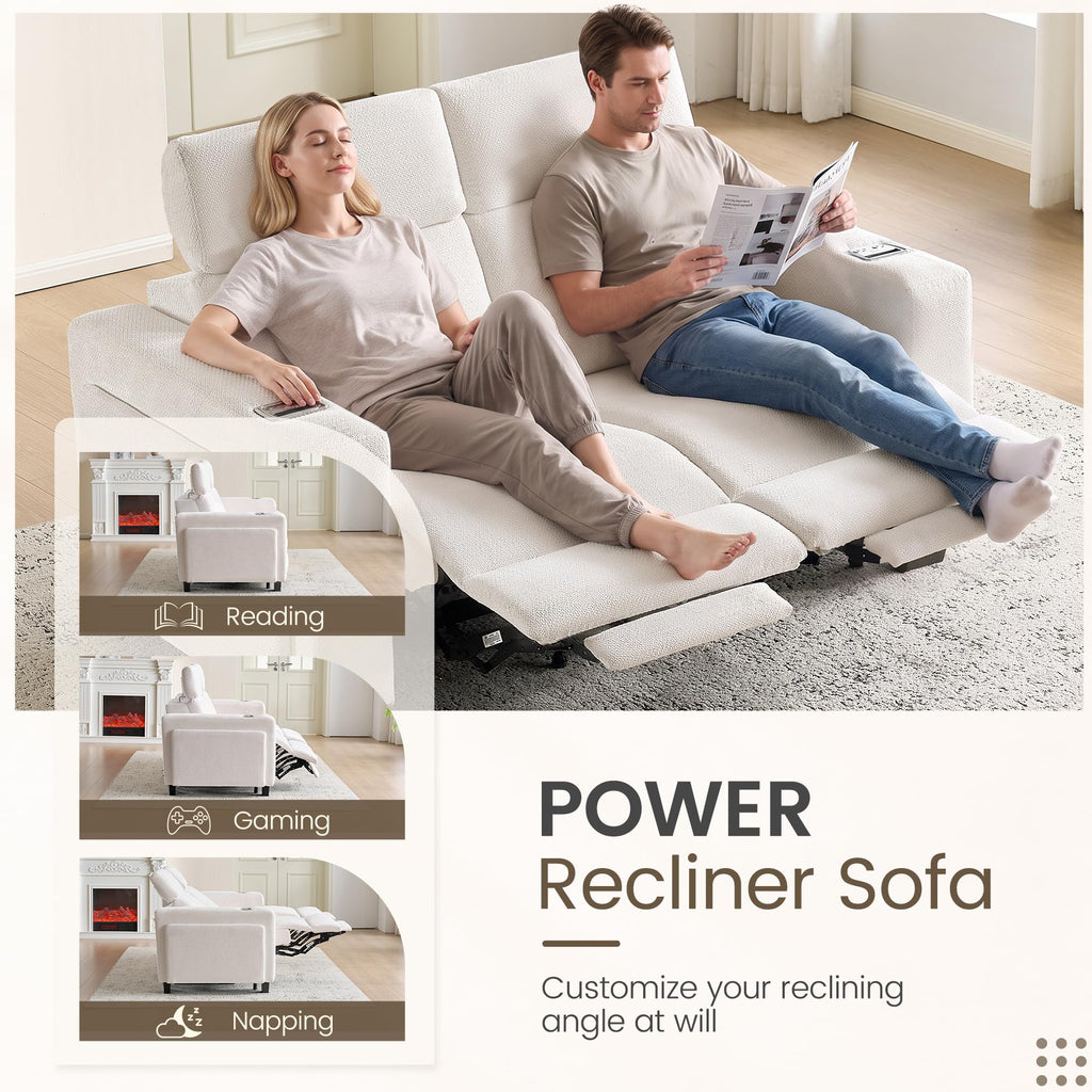 Wall Hugger Power Reclining Loveseat, Loveseat Recliner Sofa, Beige