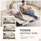 Wall Hugger Power Reclining Loveseat, Loveseat Recliner Sofa, Beige