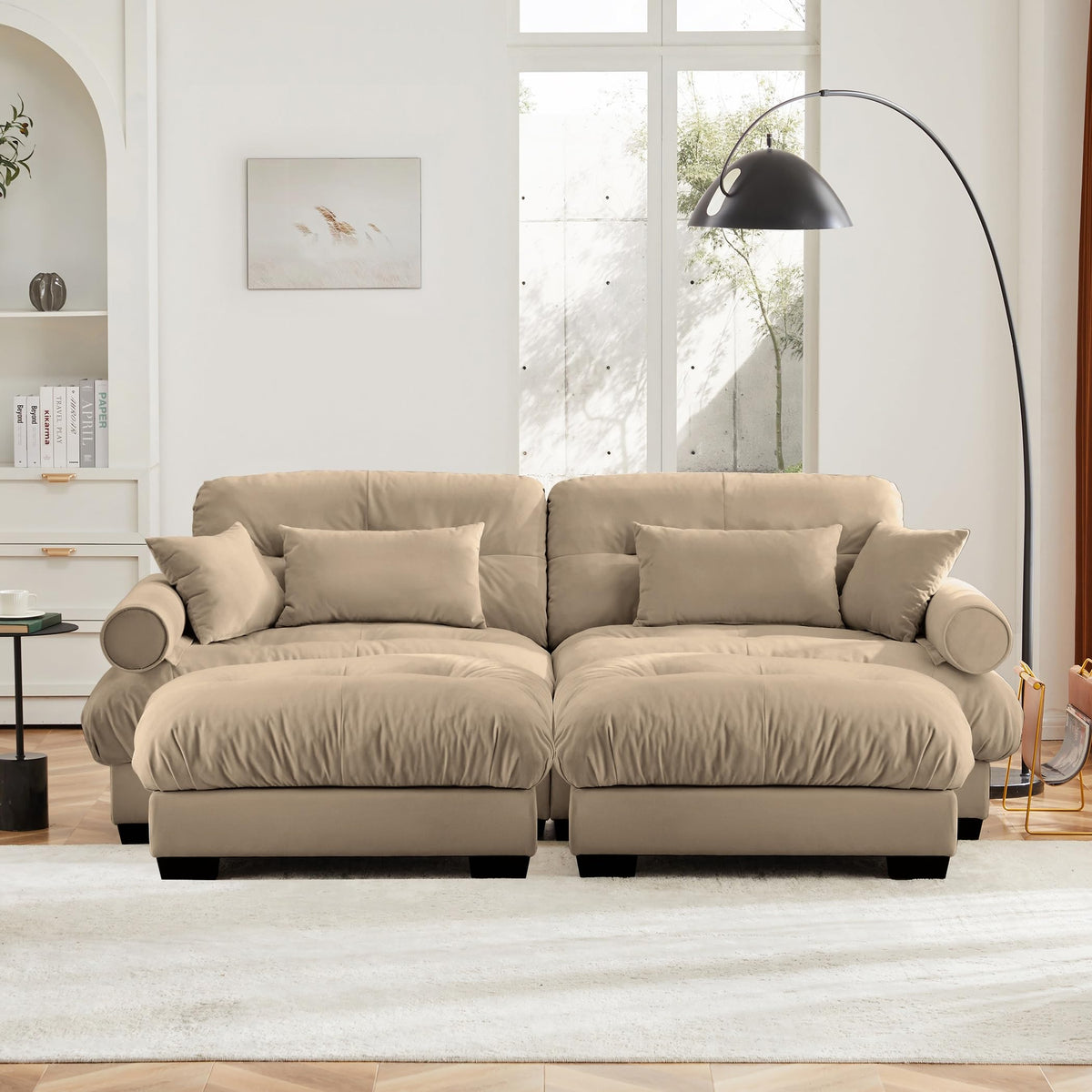 U Shaped Cloud Couches for Living Room Modular Sectional Sofa with Ottomans