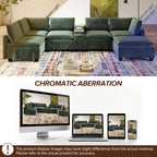 121.2" Oversized Sectional Couches U-Shaped Modular Sofa Bed,Green
