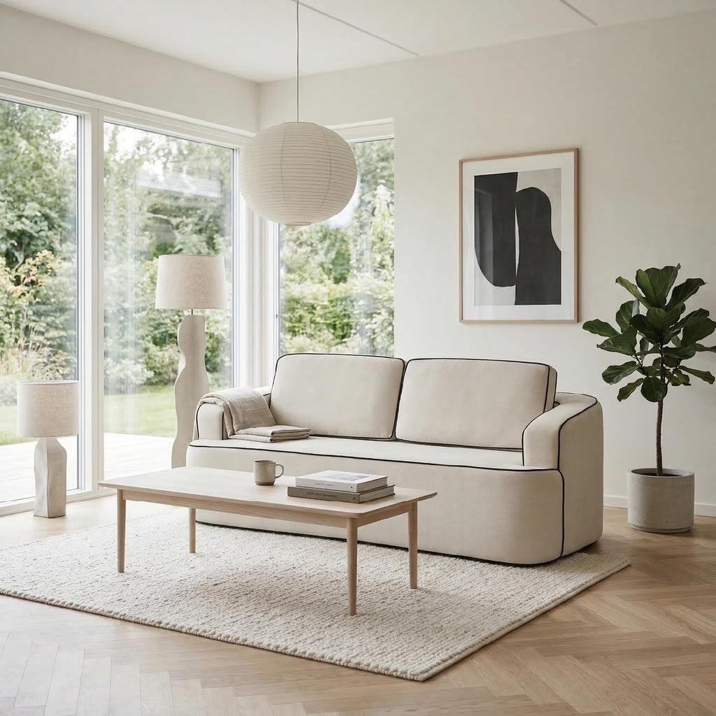 VidaNaticle 95" Boneless Modular Sectional Cloud Couch, Beige