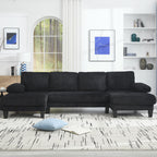 U Shaped Couch with Oversized Seat,4 Seat Sofa with Double Chaise,Comfortable and Indoor Furniture for Living Room,Apartment