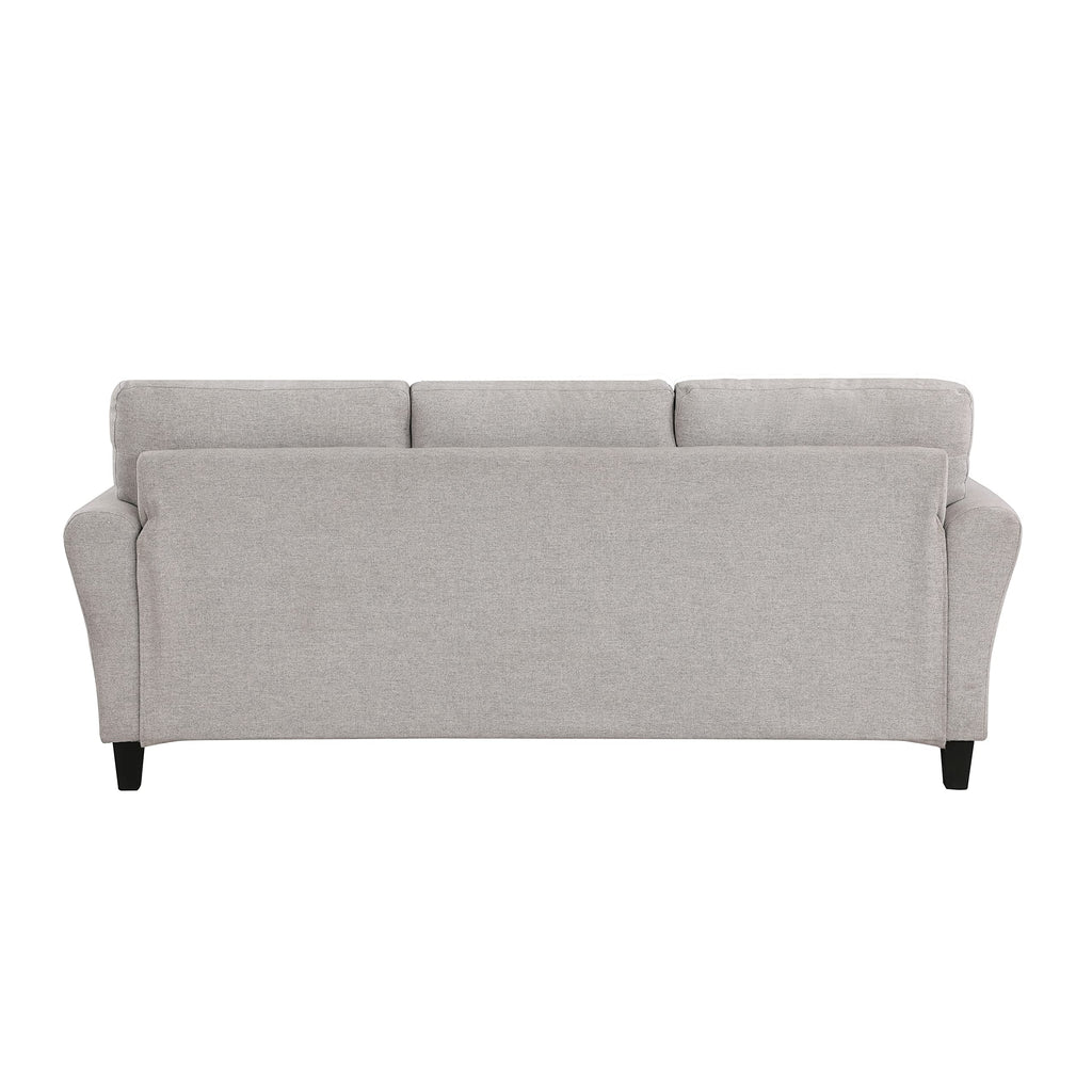 Tidyard Modern Transitional Sand Hued Textured Fabric Sofa with Attached Cushions, Solid Wood Frame, Pocket Coils, Faux Wood Feet, 80.? x 3? x 34.?H
