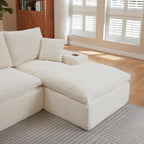 120" U Shaped Sectional Couches, Modular Sofas with Chaise