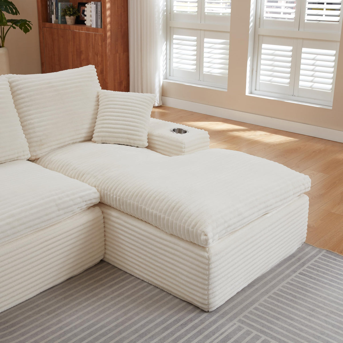 120" U Shaped Sectional Couches, Modular Sofas with Chaise
