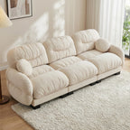 116" U Sectional Couches for Living Room, 3 Seater Modular Couch with 2 Ottoman, Cloud Sofa with Soft Chenille Fabric, High-Density Foam Cushion, Living Room Furniture, Beige