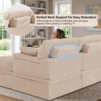 107'' Modular Sectional Sofa with Storage, L-Shaped Boneless Couch