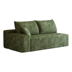 Tidyard Y119-3R Green 3-Seater Right Facing Sectional Sofa with Chaise, Plush Corduroy Fabric, No Assembly Required