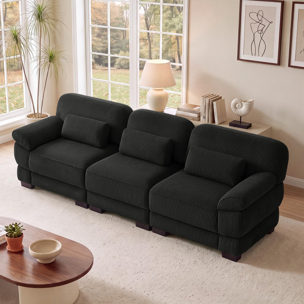 132'' Modular Sectional Sofa, 6-seat U-Shaped Cloud Couch for Living Room