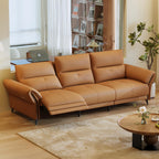 112.5" Leather Electric Reclining Sofa, 3 Seater