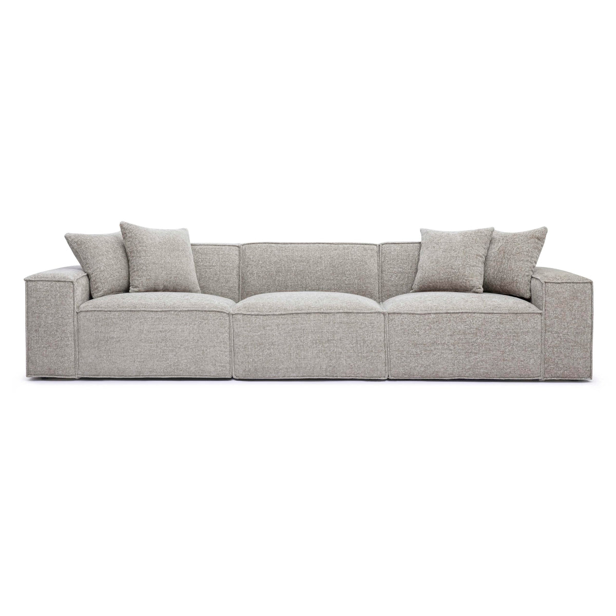 Tov Furniture Mindy Cream Chenille Basketweave Modular Sofa