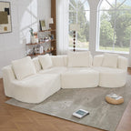 109.4'' Curved Modular Sectional Sofa, Round Sofa with Soft Upholstery