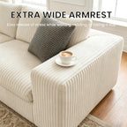 118.2" L‑Shape Modular Cloud Sectional Sofa, 3‑Seater Couch with Ottoman