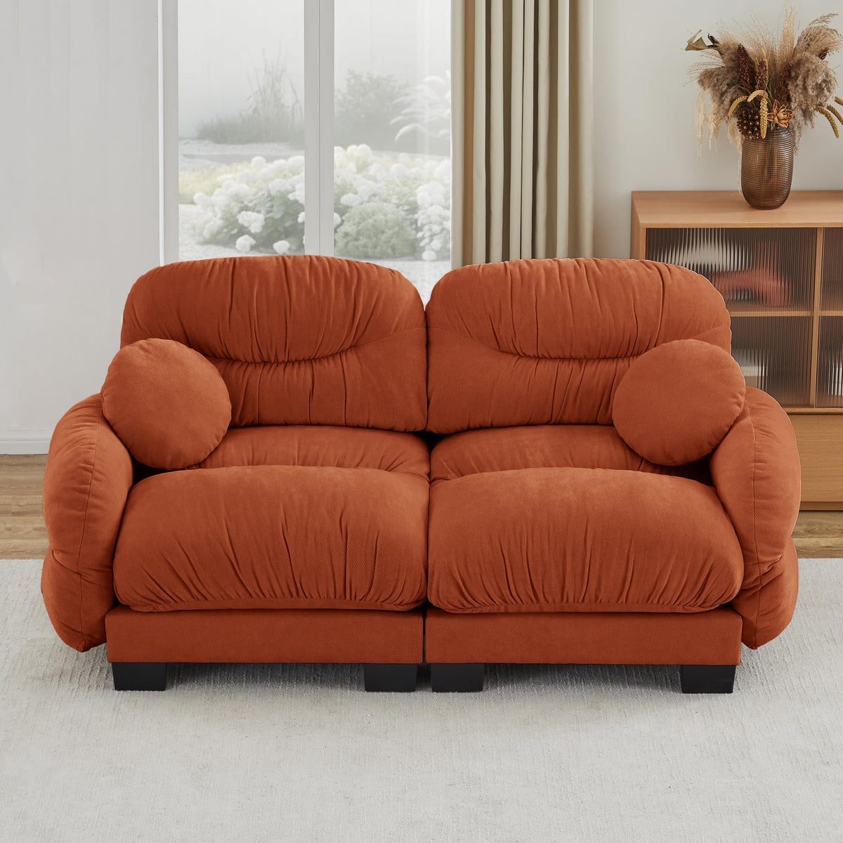 116" Cloud Modular Chenille L Shaped Sectional Sofa with Ottoman, Deep Seat Cloud Couch with Interlocking Metal Connectors for Modern Living Room (Beige, 3S+1O)
