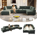 121.2" U Shaped Modular Sectional Sofa Couch for Living Room, Beige