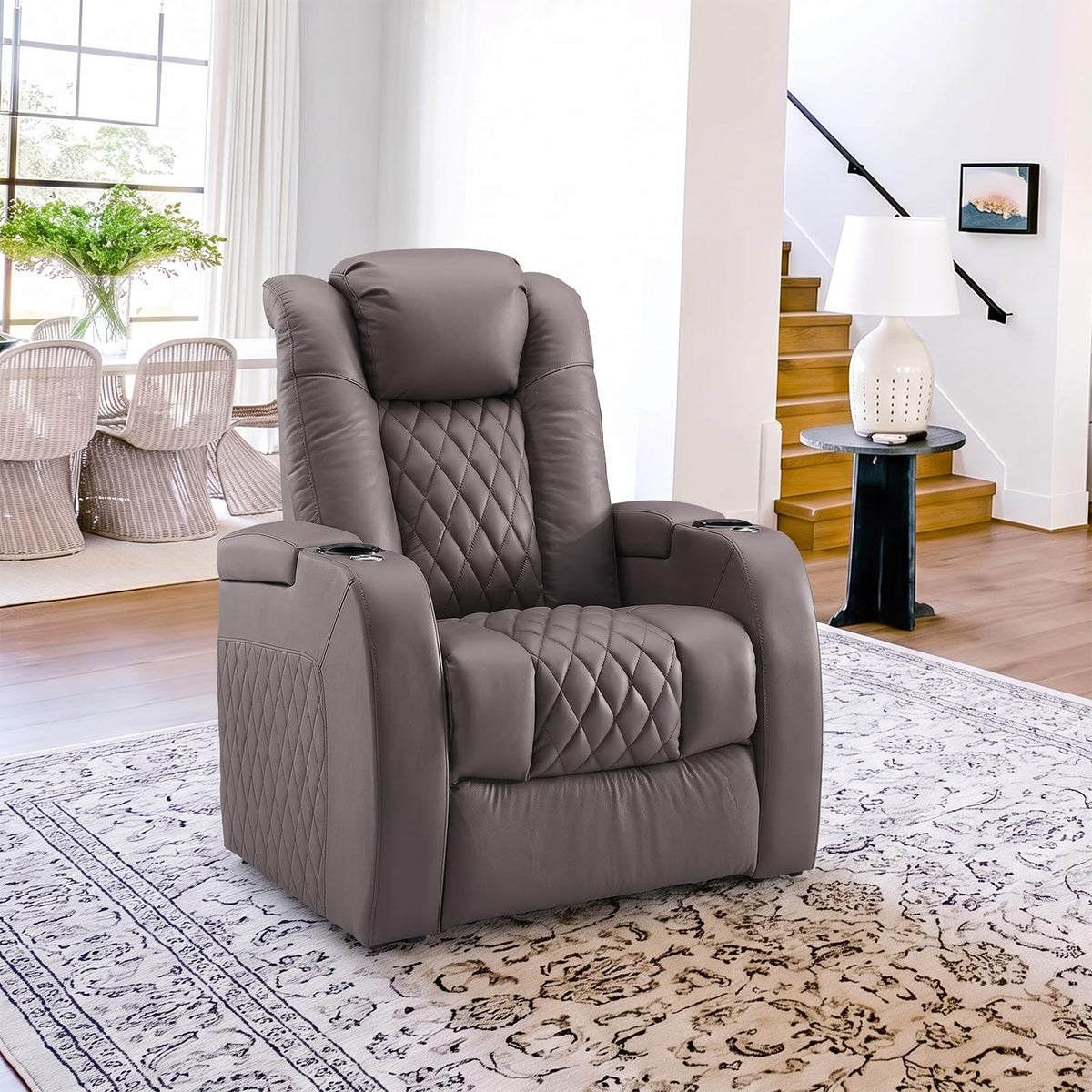 Weilianda Power Reclining Sofa for Living Room, Grey