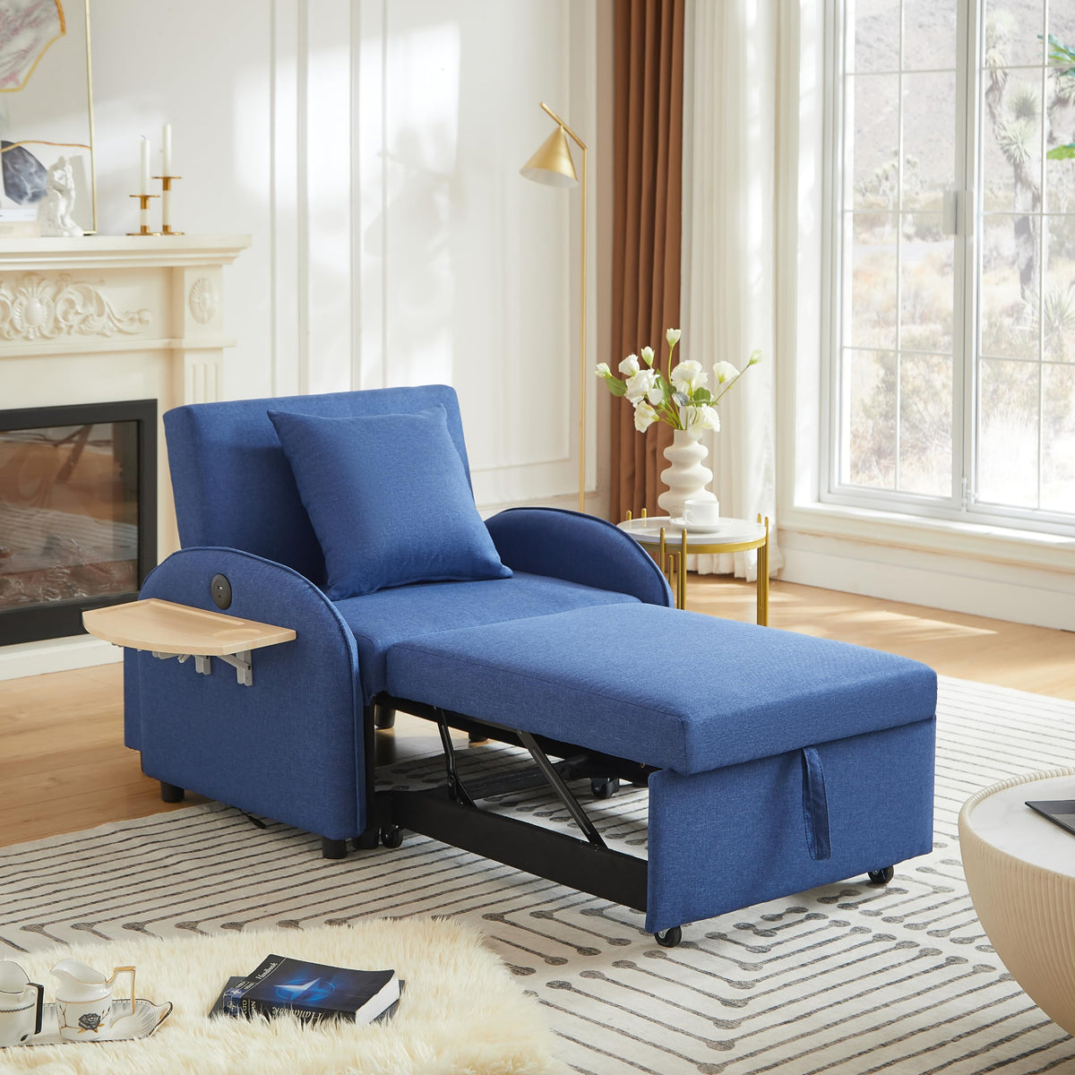 Velvet Chesterfield Sofa Set, 3-Seater and Loveseat