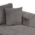 104.5 inch Reversible Sleeper Sectional Sofa with Pull Out Bed , Convertible L Shaped Sectional Couch with Storage Chaise and 2 Stools , Tufted Upholstered Pullout Sofa Bed for Living Room Apartment