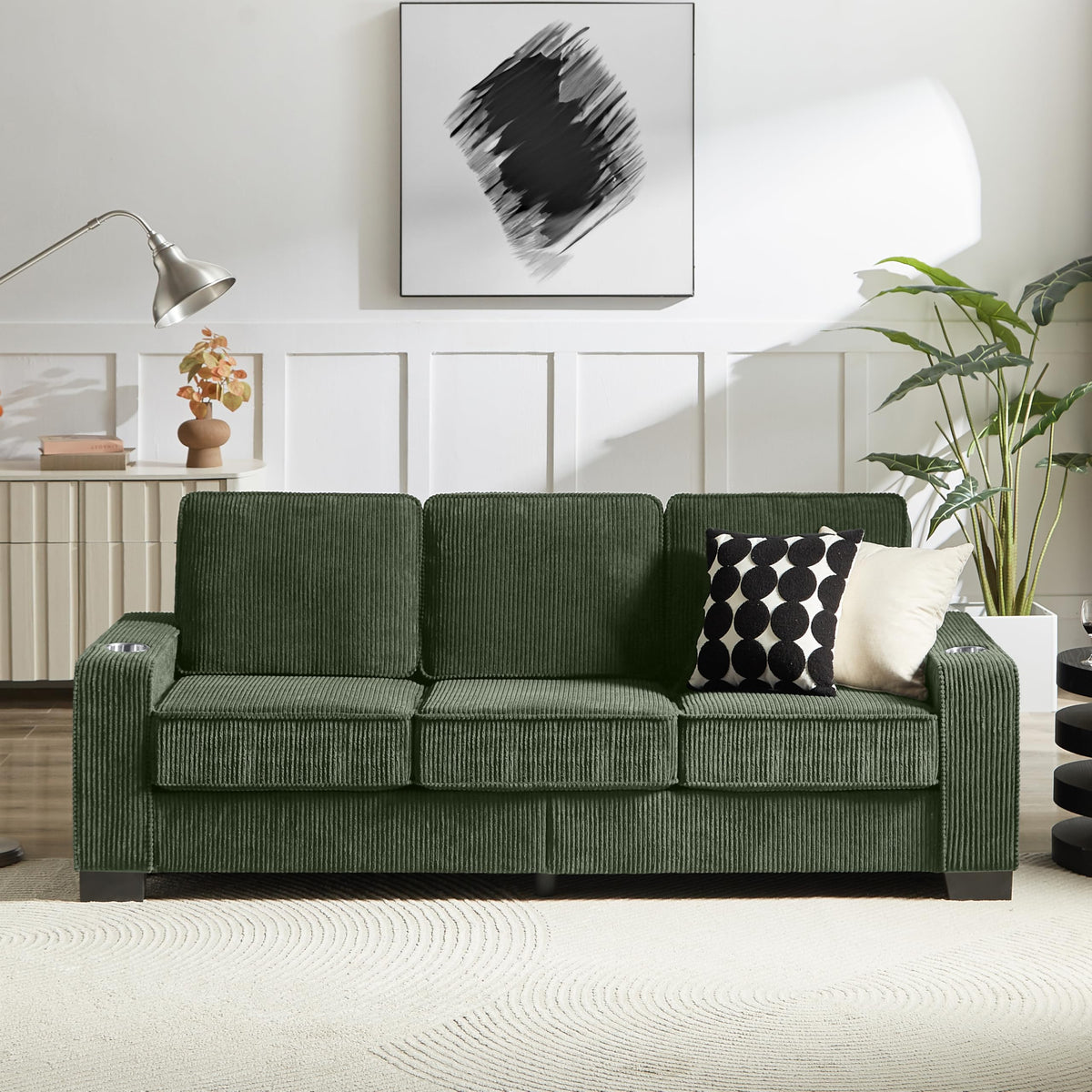 Velvet Chesterfield Sofa Set, 3-Seater and Loveseat