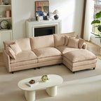 110 in L-Shaped Modular Sectional Sofa, 3-Seater Chenille Upholstery Coffee