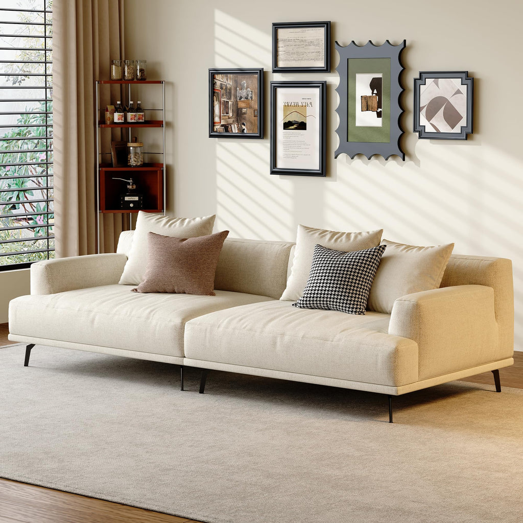 110" Modern Sectional Couch for Living Room, Fabric Cloud Sofa