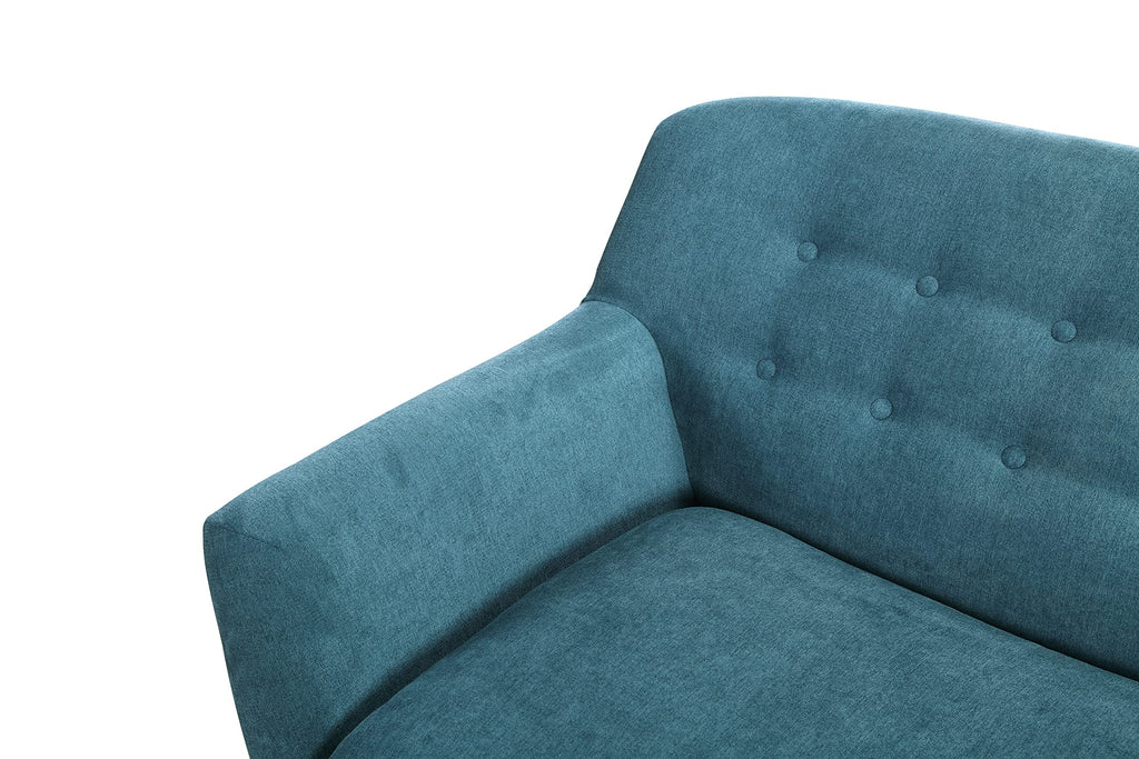 Tidyard Sofa Velvet Modern Couches for Living Room, Teal Blue