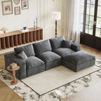 108" Cloud Sectional Couch with L Shape Chaise, Left Right Interchangeable,Modular Sofa with Deep Seat, Upholstered Couches for Living Room Bedroom,No Assembly Required, Soft Plush Corduroy Fab NV223
