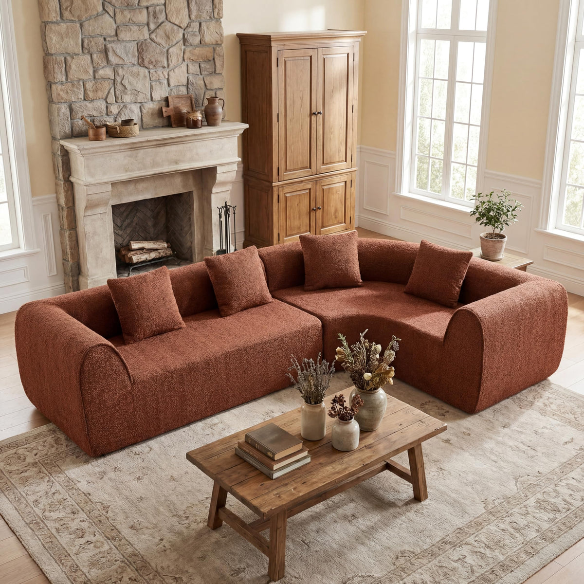 100.39" Modular Sectional Sofa with Flexible Layout, No Assembly Required
