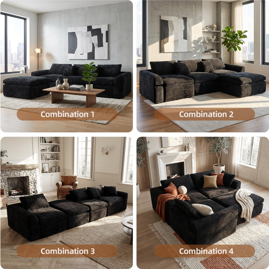 108-inch high-Resilience Boneless Sponge Sofa with 30 Density, Double-Layer