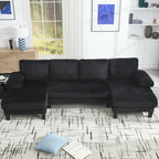U Shaped Couch with Oversized Seat,4 Seat Sofa with Double Chaise,Comfortable and Indoor Furniture for Living Room,Apartment