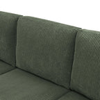 Tidyard Cordory Upholstered Modular Sectional Sofa with 2 Ottomans, Durable Corduroy Fabric, Modern Design with Tall Legs, Easy Assembly, No Tools Required