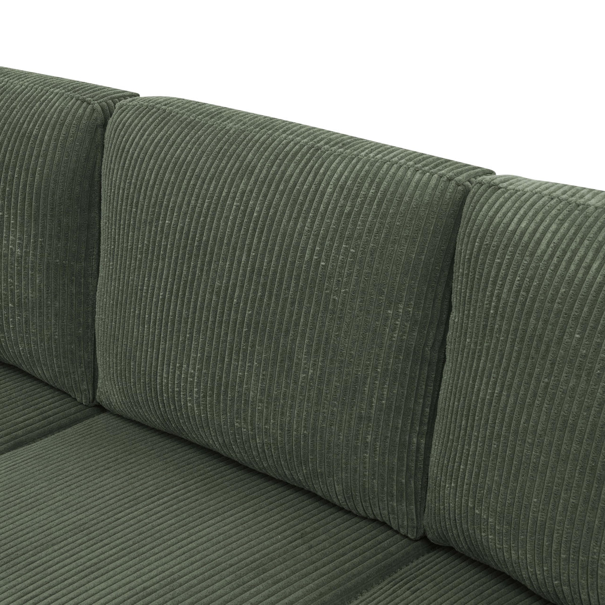Tidyard Cordory Upholstered Modular Sectional Sofa with 2 Ottomans, Durable Corduroy Fabric, Modern Design with Tall Legs, Easy Assembly, No Tools Required