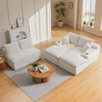 120" U Shaped Sectional Couches, Modular Sofas with Chaise