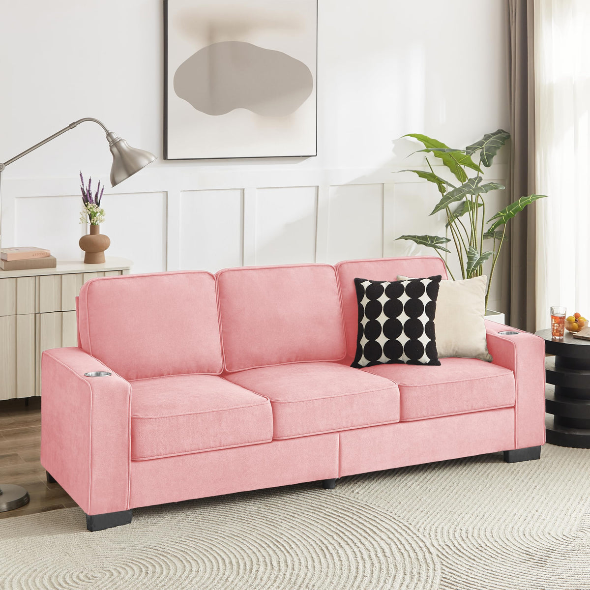 Velvet Chesterfield Sofa Set, 3-Seater and Loveseat