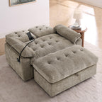 Tufted Recliner Loveseat Sofa with Storage Ottoman Sets for Living Room