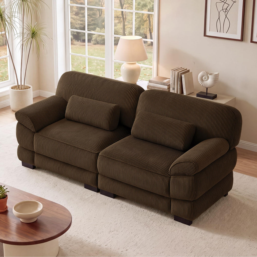 132'' Modular Sectional Sofa, 6-seat U-Shaped Cloud Couch for Living Room