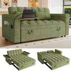 108”Pull Out Sofa Bed, U Shaped Sleeper Sofa for Living Room, Black