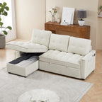 Tidyard Reclining Sectional Sofa, Pull Out Sleeper Bed with USB Charging Ports, 71.3 Inch L Shaped Couch with Storage, Chenille Fabric for Living Room